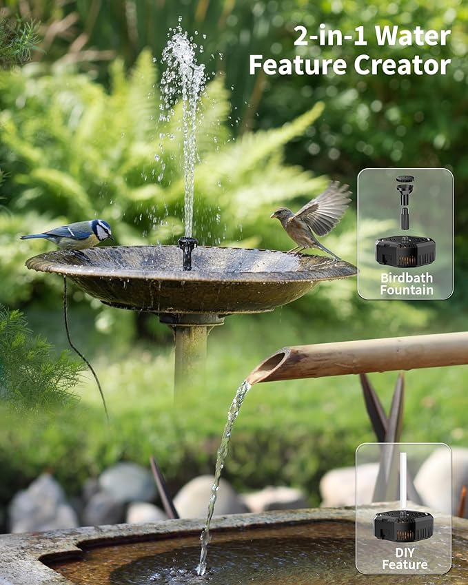 POPOSOAP 4W Solar Fountain Pump with Filter Box, Solar Powered Water Pump Kit with Fountain Nozzles & PVC Tubing for Bird Bath, Garden, Outdoor Fish Tank & Backyard Decor P3035