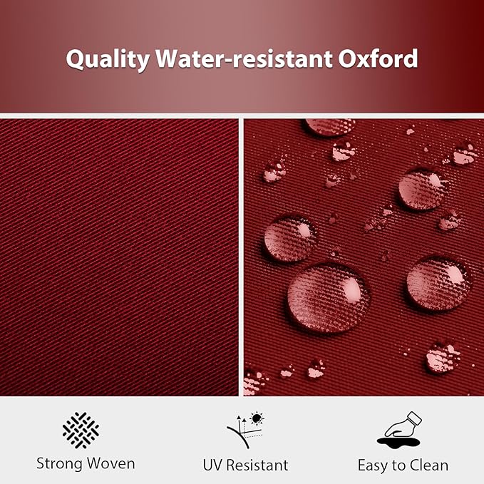 Outdoor Chair Cushions Set of 4, 18.5 x 16 Inch Patio Chair Cushions for Outdoor Furniture, Water Resistant, Non-Slip Ties(Dark Red)