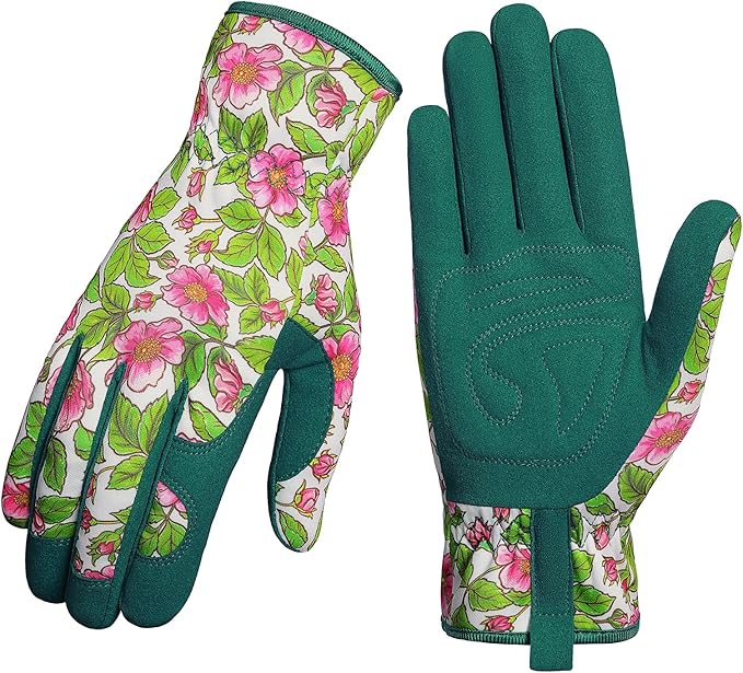 Pleneal Gardening Gloves for Women - Leather Garden Gloves Thorn Proof, Outdoor Protective Working Gloves