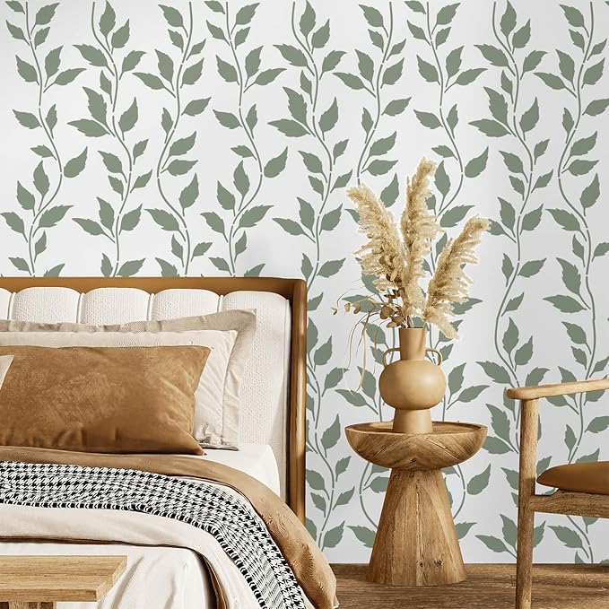 Large Vine Stencils for Painting on Wood Wall 14” Reusable Leaf Branch Stencils for Crafts Canvas Furniture