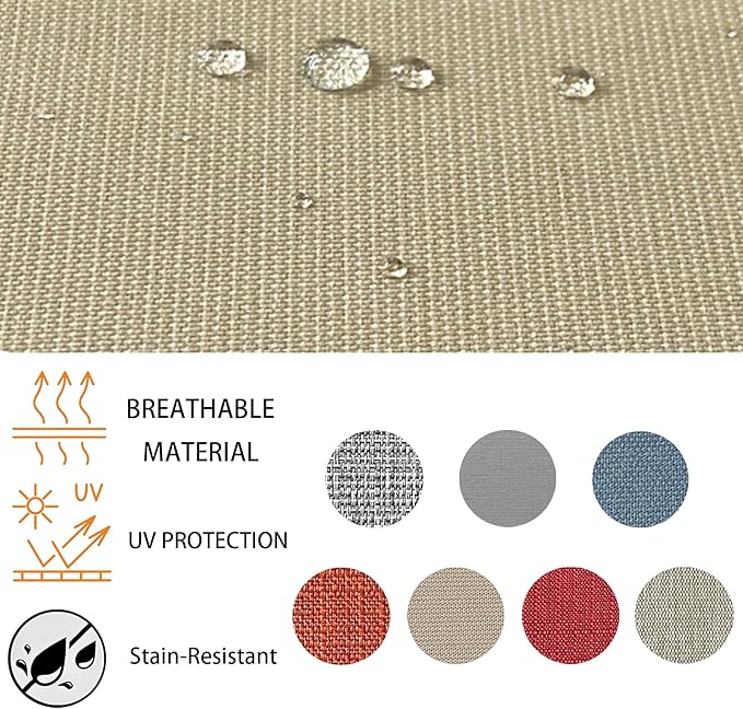 Goodgoods 22x24 inch Outdoor/Indoor Deep Seat Patio Cushions Set of 2 Resilient Foam Filling Water Repellent Stain-Resistant UV Resistant Weather Resistant Deep Seat Bottom Beige