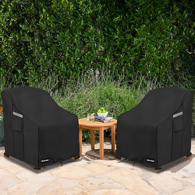 Outdoor Chair Covers 37"W x 40"D x 36"H,600D Heavy Duty Waterproof Patio Chair Cover,Outdoor Furniture Covers for Lawn/Garden Chiar,Black