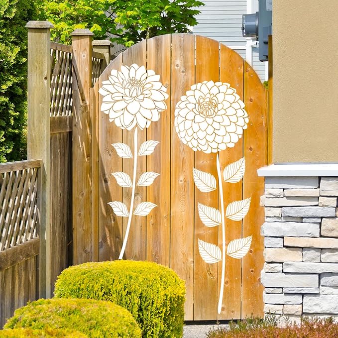 Large Flower Stencils for Painting Dahlia Flower Stencils for Walls 14” Floral Stencil Templates for Garden Fence Wood Furniture Fabrics