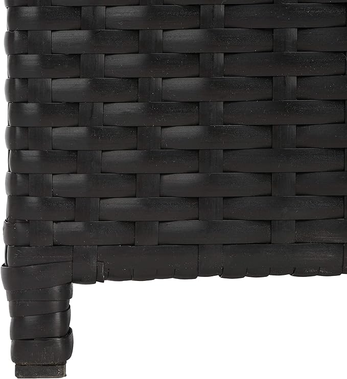 Safavieh Outdoor Collection Serapis Black Wicker Trash Bin