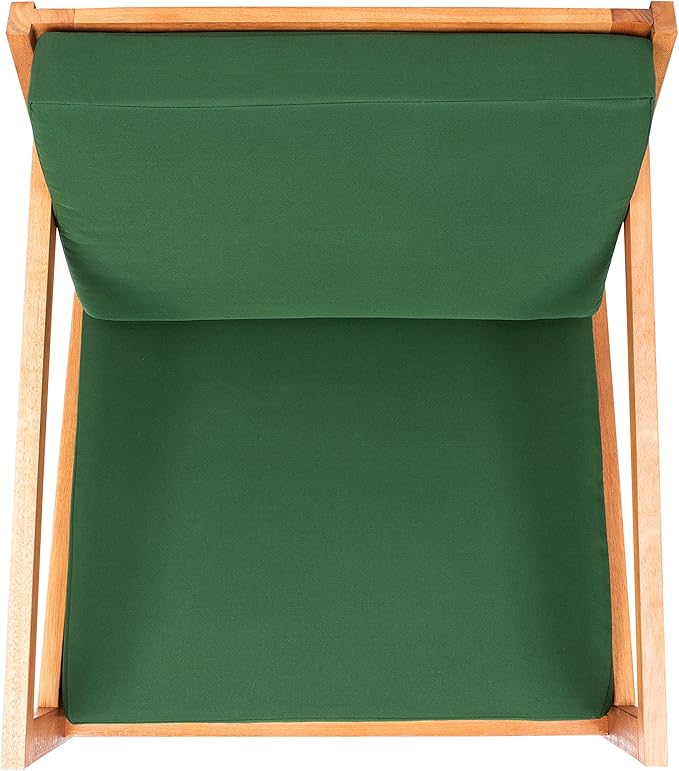 Safavieh Outdoor Collection Vernon Wood Cushion Rocking Chair PAT7013N, Natural/Green