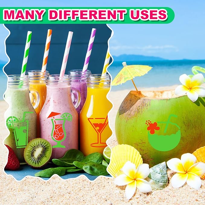 80 Pieces 3 x 3 Inch Summer Hawaii Themed Reusable Plastic Art Craft Kits for DIY Painting Art Projects Wood Wall Floor Fabric Furniture Tile Holiday Stencils Decorations Beach Stencils Craft Kits