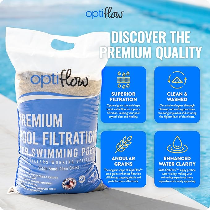 Intex 26651EG Krystal Clear 3000 GPH Sand Filter Pump for Above Ground Pools Bundled with OptiFlow 3 Pack Premium Pure Silica Filter Sand, 50 lb Bags