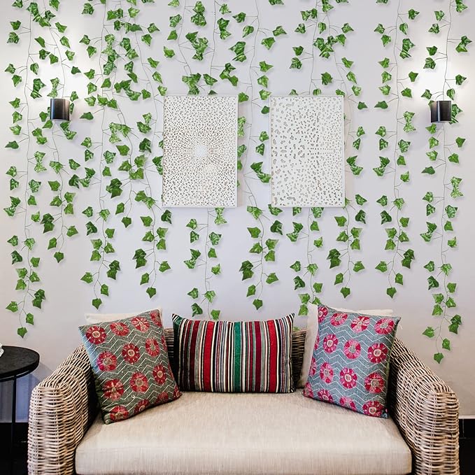 Fake Vines for Room Decor Aesthetic Artificial Plant Ivy Leaves Hanging Greenery Garlands for Home Bedroom Wall Wedding Party Decor (336FT 48PCS Vines)