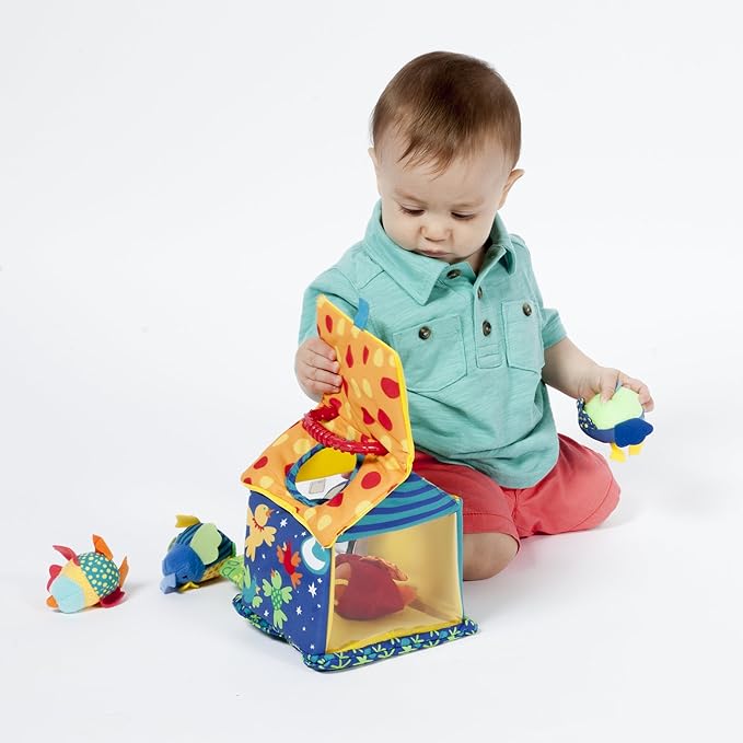 Manhattan Toy Put and Peek Birdhouse Soft Activity Toy 7.5 x 7.5 x 9 inches
