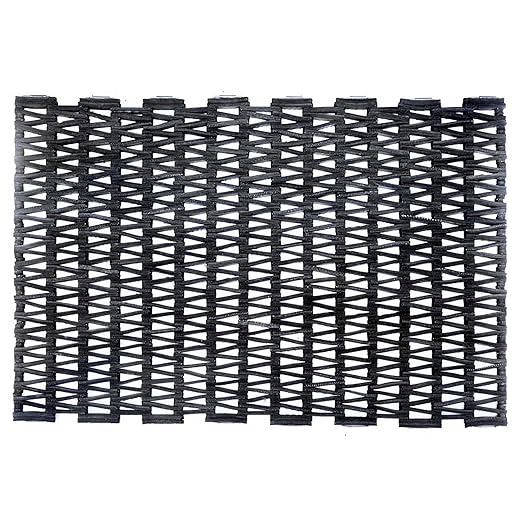 Durite Outdoor Door Mat, Recycled Tire-Link Welcome Rubber Patio or Entrance Front Door Mat, 17" x 25", Heavy Duty, Long Lasting, Durable, Sturdy, Easy to Clean, Herringbone Weave, Black