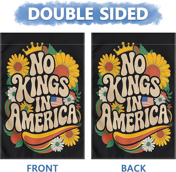 No King Garden Flag Anti Garden Flag 12x18 Inches - Flower Design Double-Sided Anti Fading Polyester Fiber, Subtle Courtyard Logo For Outdoor And Home Decoration In Courtyards (Retro)