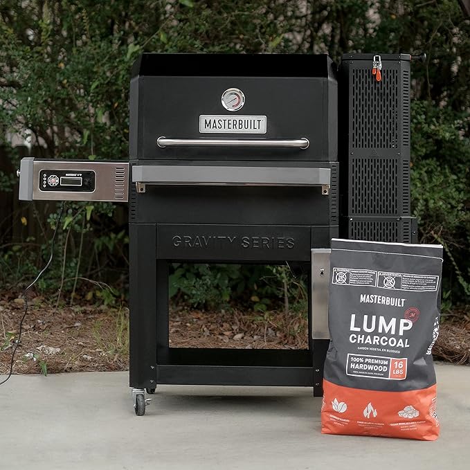 Masterbuilt® Premium Hardwood Lump Charcoal for Gravity Series Charcoal Grill and Smokers, Compatible with All Barrel, Kamado, and Kettle Grills, 1 Pack, 16LB