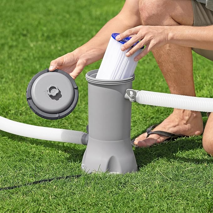 Bestway 530 GPH Filter Pump for Above Ground Swimming Pool with Type III-A/C Cartridge
