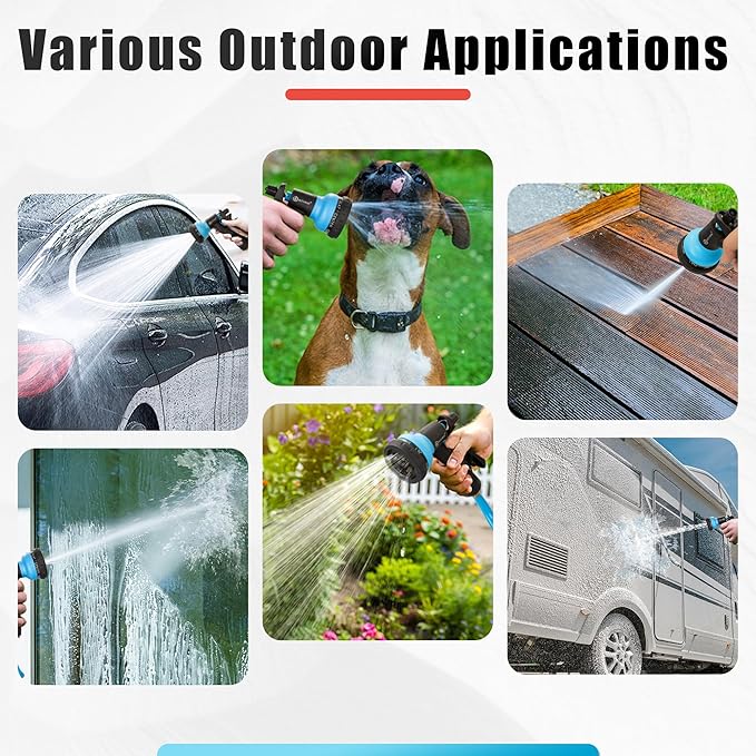AUTOMAN Recoil Garden Hose 50 ft, EVA Curly Water Hose with Brass Connectors, Coil Garden Water Hose,Includes 7-Pattern Function Sprayer,Retractable,Corrosion Resistant Garden Coil Hose