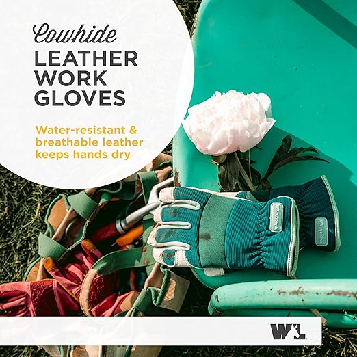 Wells Lamont Women's Work Gloves, Water-Resistant HydraHyde Gardening Gloves, Green, Large (3249L)
