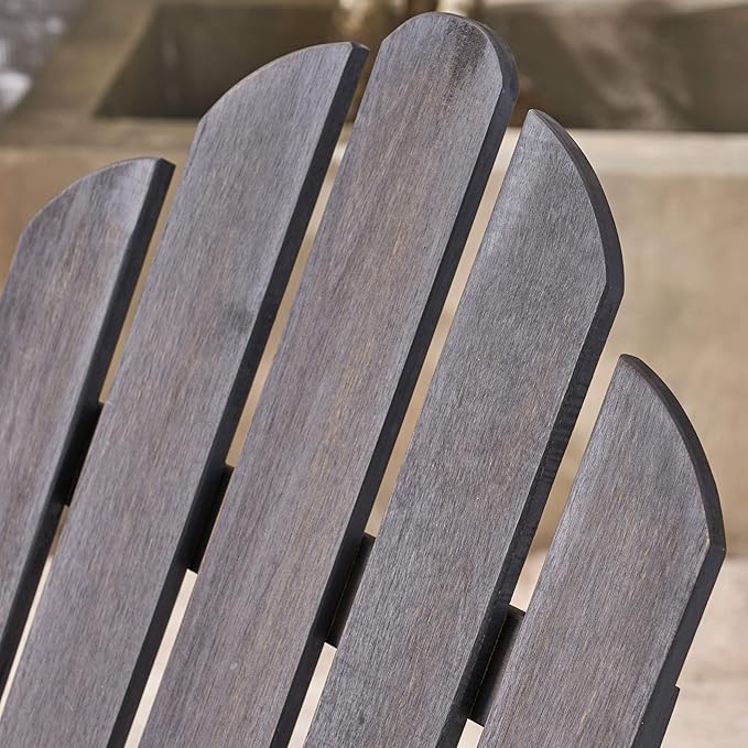 Christopher Knight Home Cara Outdoor Adirondack Acacia Wood Rocking Chair, Dark Gray Finish
