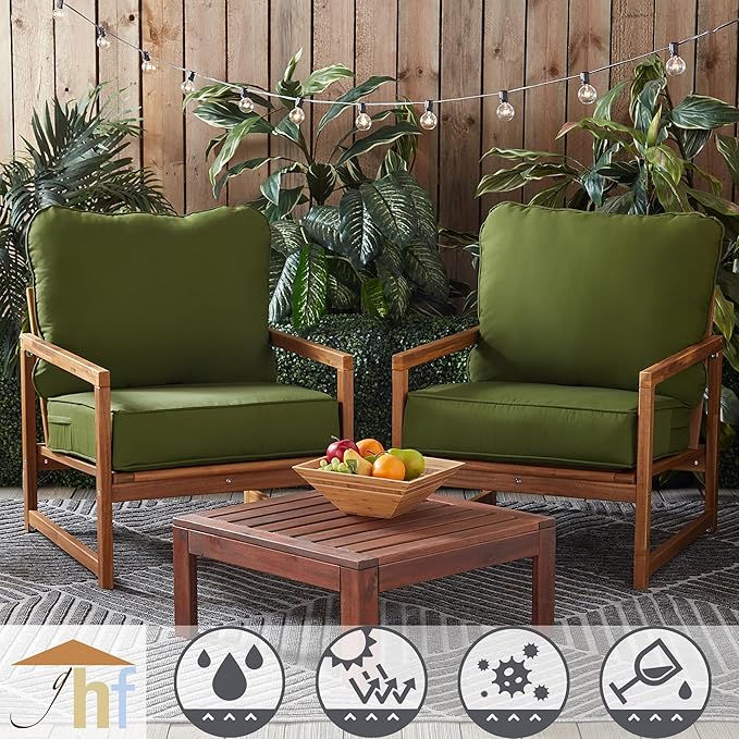 Greendale Home Fashions Outdoor Reversible 2-Piece Deep Seat Cushion Set, Juniper