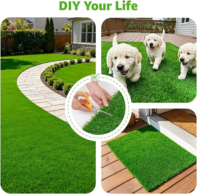 Artificial Turf Grass Outdoor: Grass Pad for Dogs Indoor Potty Training, Replacement Turf Rug for Patio Balcony Apartment Landscape Decoration, Easy to Clean with Drainage Holes(3.0x5.0ft)
