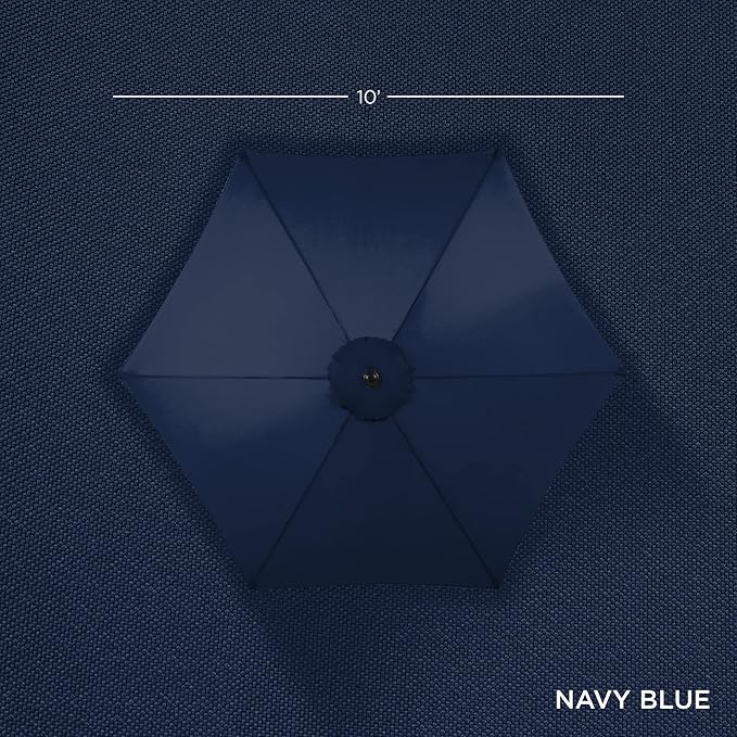 Best Choice Products 10ft Outdoor Steel Polyester Market Patio Umbrella w/Crank, Easy Push Button, Tilt, Table Compatible