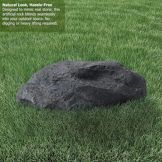 Gardenised Fake Garden Rock Cover Decorative Natural Texture Faux Stone for Outdoor Landscaping Ideal for Hiding Irrigation Valves Water Pumps Pipes Electrical Boxes & Cables in Yard or Lawn, Shell