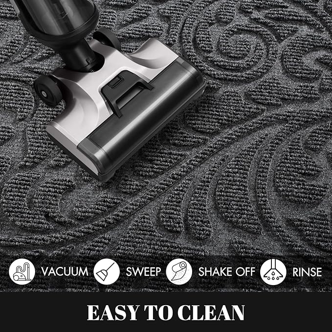 Yimobra Large Door Mat Outside Entrance 36x24, Waterproof Sturdy Outdoor Mats for Front Door, Heavy Duty Non-Slip Doormat for Garage Patio Entryway Indoor, Easy Clean, Grey