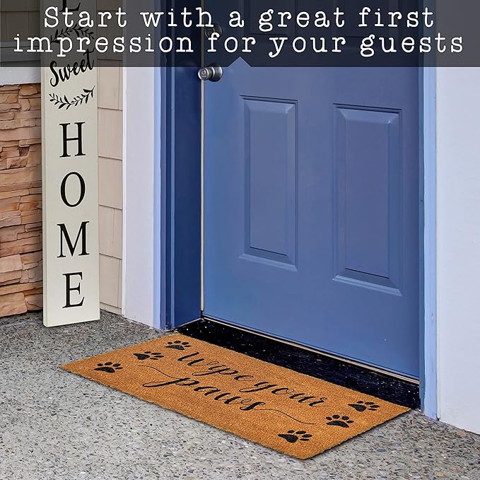 MAINEVENT Wipe Your Paws Doormat Outdoor 30x17 Inch, Door Mat Wipe Your Paws, Welcome Mat Coir Door Mat, Outdoor Mat, Cat Gift, Dog Gift, Cat Lover, Dog Lover