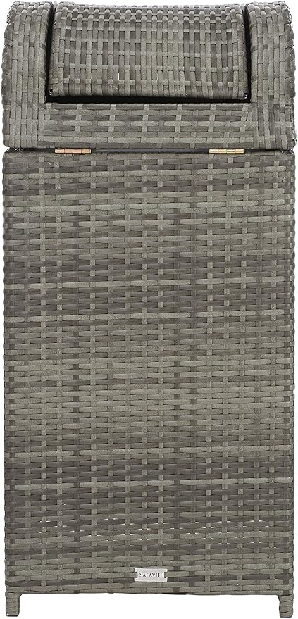 Safavieh Outdoor Collection Serapis Grey Wicker Trash Bin