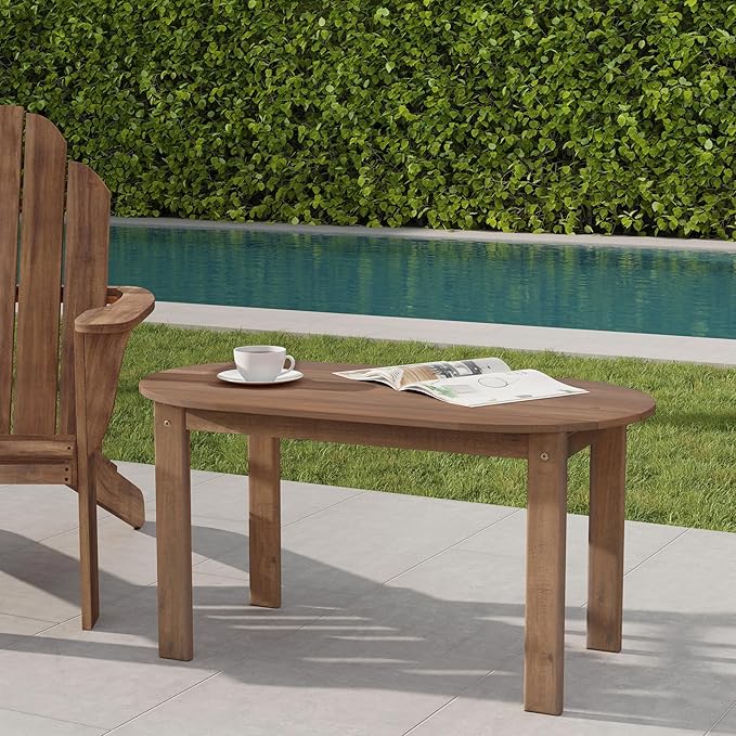 Linon Coffee Table, 18.11D x 35.24W x 18.11H in, Acorn