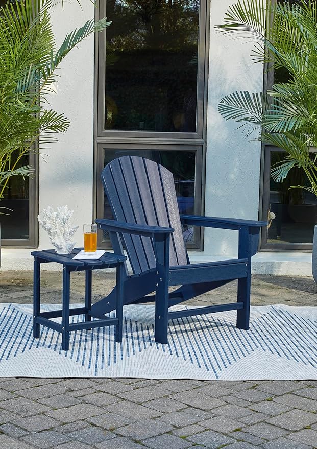Signature Design by Ashley Outdoor Sundown Treasure HDPE Patio Adirondack Chair, Blue