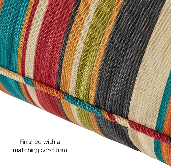 Greendale Home Fashions Outdoor Reversible 2-Piece Deep Seat Cushion Set, Adobe Stripe