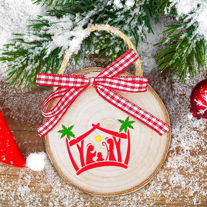 JULMELON Christmas Stencils - 20 Pcs Reusable Nativity of Jesus & Religious Scene Stencils for Painting on Wood, Fabric & Canvas