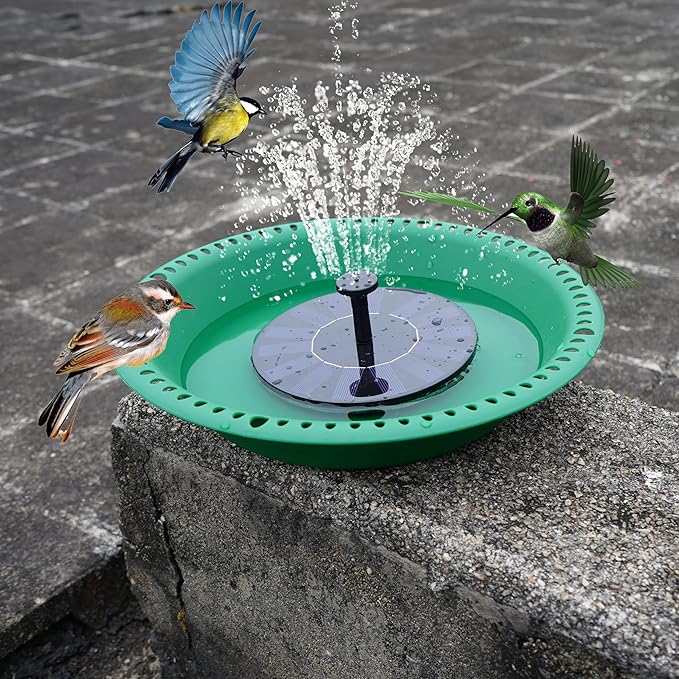 Bird Bath for Outside Heavy Duty, 14 inch BirdBath Bowl Only with 25” Rust-Proof Black Chains for Outdoor, Hanging Bird Bath Hanging Bird-Feeder for Garden Backyard Decor (Green 1 Pack)