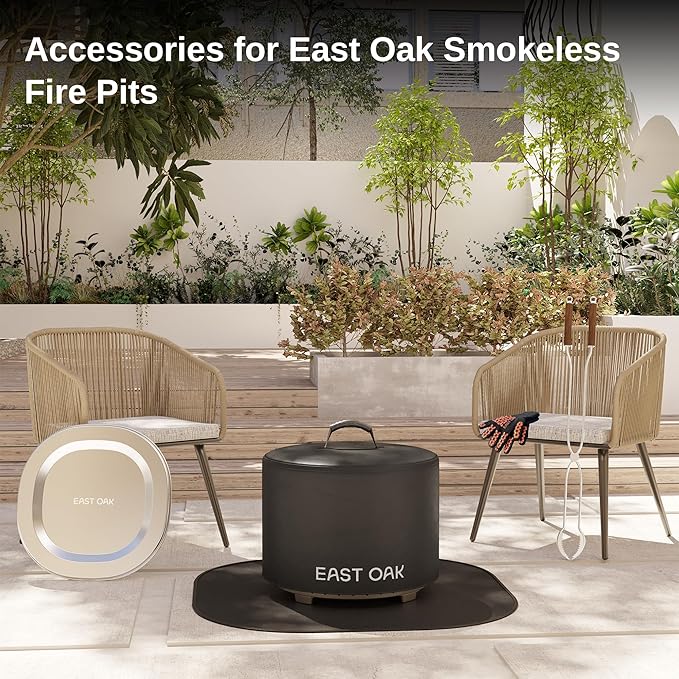 EAST OAK 2 in 1 Fire Pit Tongs and Hook 36'' Poker, Firepit Tools for Wood Fireplaces, Bonfires, Outdoor Fire Rings, Patio and Camping Accessories, with 13" Heat Resistant Gloves, 304 Stainless Steel