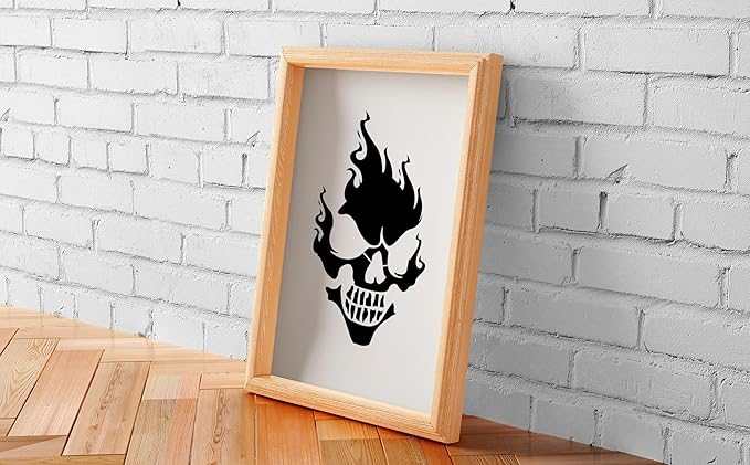 YKW Skull Stencils, 12Pcs Reusable Skeleton Hand Painting Templates, for Wood Walls Chalkboards Rocks DIY Art Projects,Ideal for Crafters, Artists, and Designers