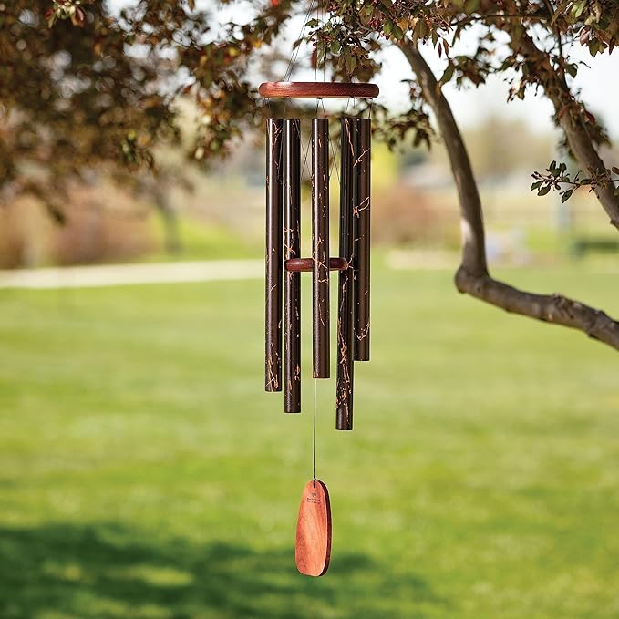 Woodstock Wind Chimes for Outside, Outdoor Decor, Garden and Patio Decor Chime, Large (34'') Gold Vein Wind Chime (DEGVL)