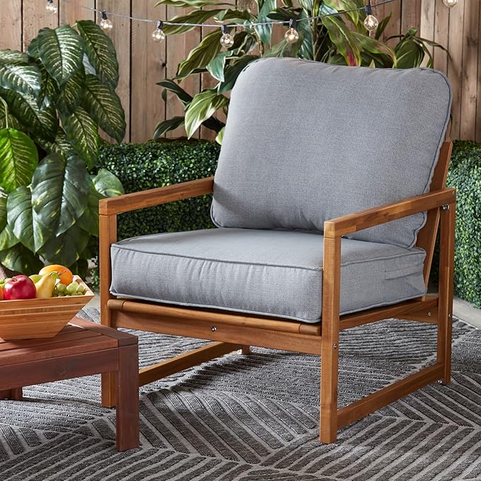 Greendale Home Fashions Outdoor Reversible 2-Piece Deep Seat Cushion Set, Cement