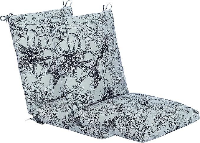 Set of 2 Outdoor Dining Chair Cushions, Patio Seating Cushions, 38x18x4.5 inch, for Garden Patio Furniture (Jungle Leopard)