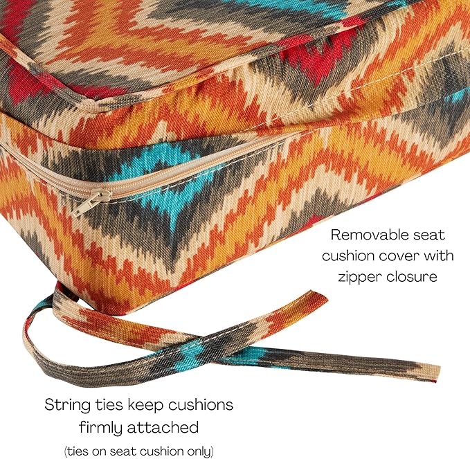 Greendale Home Fashions Outdoor Reversible 2-Piece Deep Seat Cushion Set, Aztec