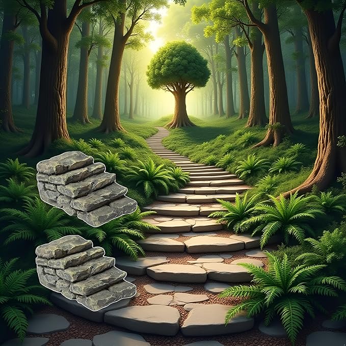 Mini Resin Bridge Stair Stone Straight Bridge Stairs Stone Steps Garden Fairy Ornament Flower Pot Plant Micro Landscaping Decor Bonsai Craft Straight Stairs Outdoor Statues Outdoor Decor