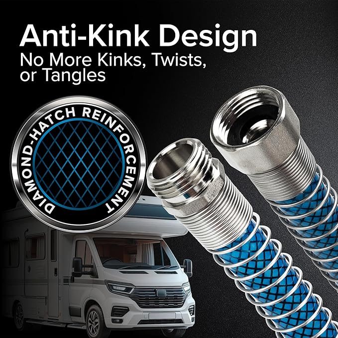 Camco TastePURE 4-Foot Premium Camper/RV Drinking Water Hose - Features a Heavy-Duty No-Kink Design with Strain Relief Ends & 5/8-Inch Inside Diameter - NSF Drinking Water Safe Certified (22813)