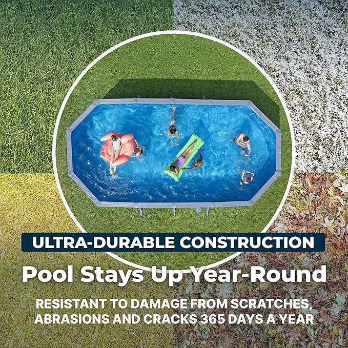 Bestway Hydrium 24' x 12' x 52" Oval Steel Wall Above Ground Pool Set