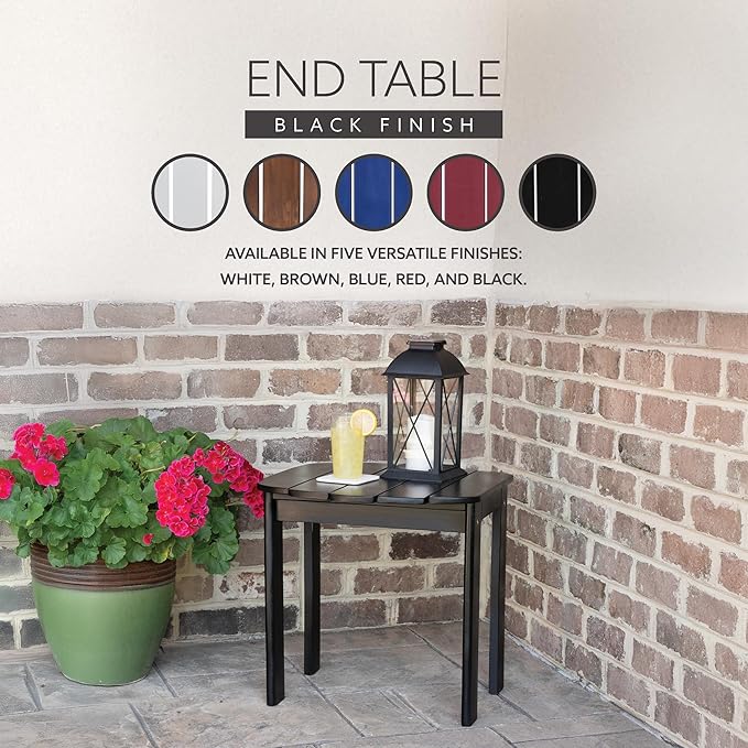 Linon Jayde Black Solid Wood Outdoor Adirondack Side Accent Table