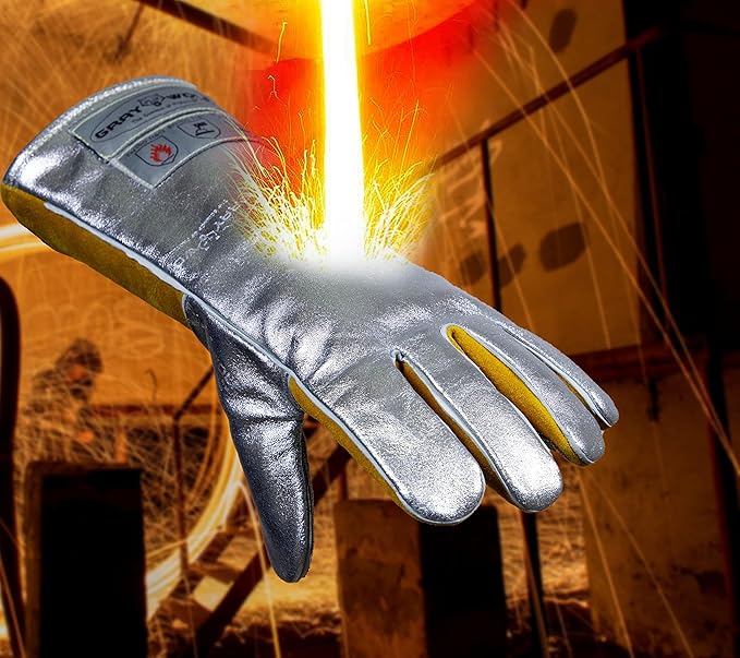 SpecxArmor® Graywolf® Kevlar Aluminized Heat Resistant Welding Glove/Large/1472°F │Fire Gloves│Kevlar Gloves│High Heat │Foundry glove│