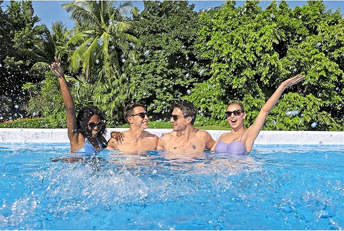 Bestway 2 Pack Power Steel 24' x 12' x 52" Rectangular Metal Frame Above Ground Swimming Pool Set with 1500 GPH Sand Filter Pump, Ladder & Pool Cover