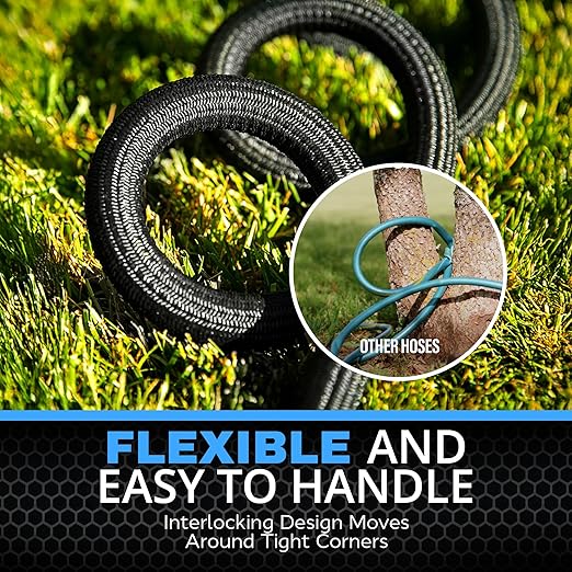Hydrosteel 50 Ft Garden Hose, 304 Stainless Steel Metal Water Hose 50Ft, Ultra Durable Flexible Lightweight Crush Resistant Fittings Kink & Tangle Free 5/8” Inner Diameter, 500 PSI AS SEEN ON TV