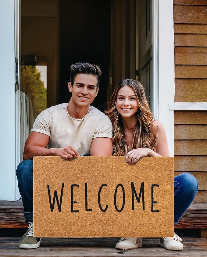 MAINEVENT Welcome Mat Outdoor 30x17 Inch, Outside Door Mats for Front Door, Welcome Door Mat w/Non Slip PVC Backing