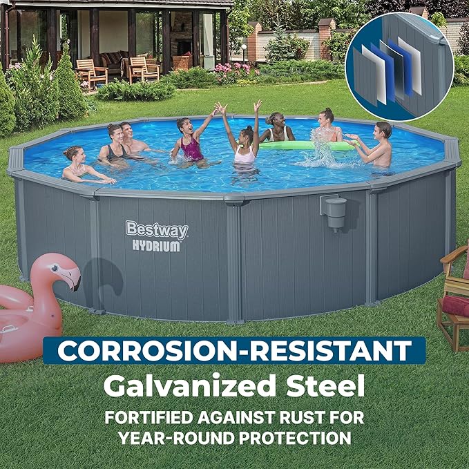 Bestway Hydrium 18' x 52" Round Steel Wall Above Ground Pool Set