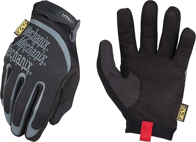 Mechanix Wear Utility Gloves - Men's Work Gloves for Landscaping, Home Improvement & Manufacturing - Machine Washable - Medium, Black/Grey
