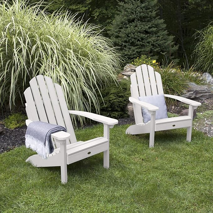 Highwood Classic Westport Adirondack Chairs, 2-Piece Set, White