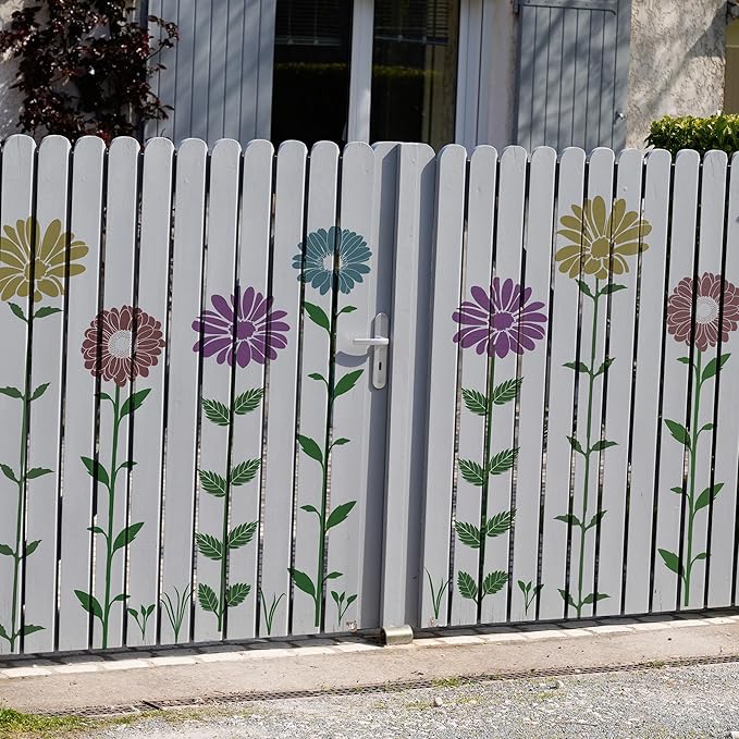 Keluna Large Flower Stencils for Painting - Sunflower Daisy Flower Stencils for Painting on Wood Fence Garden